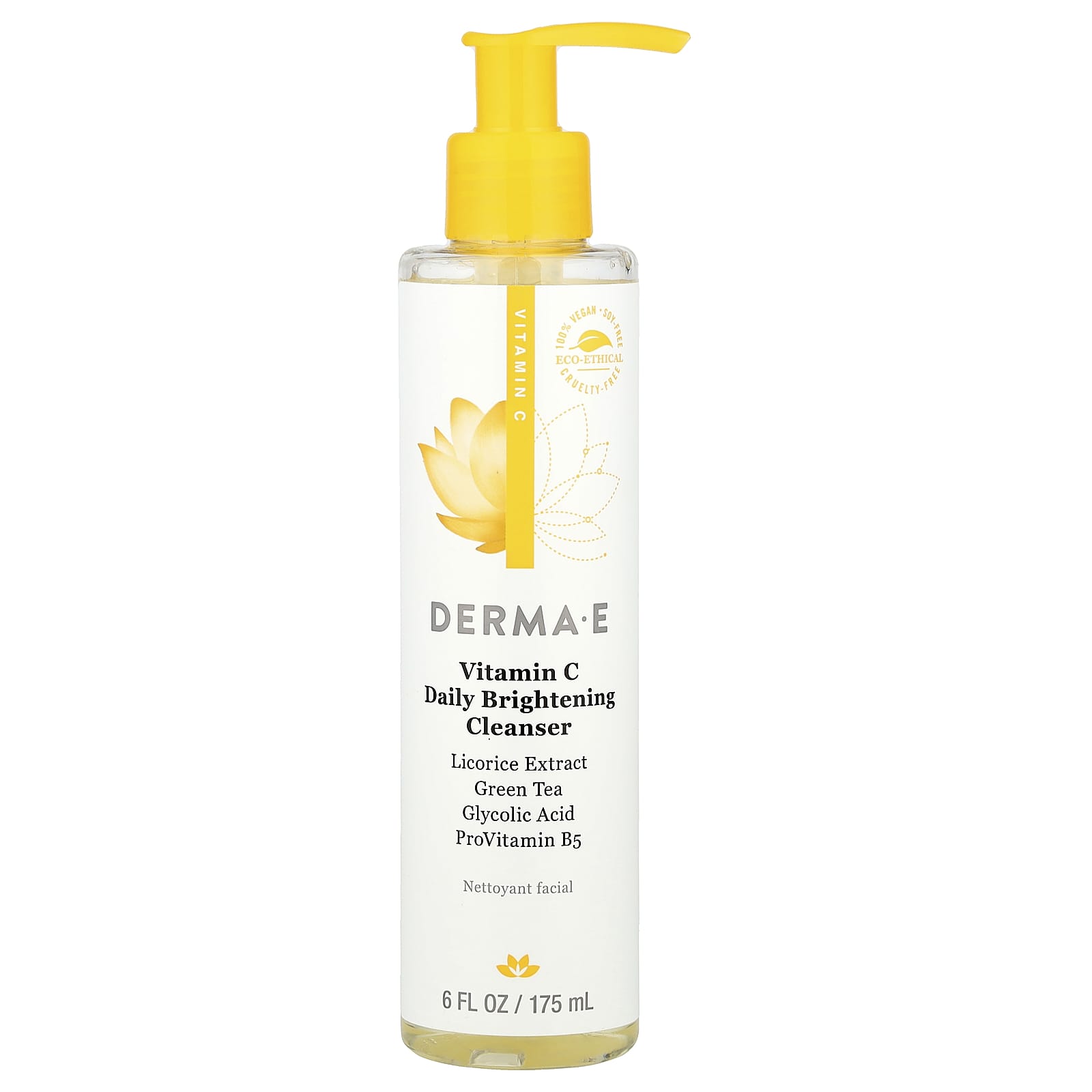 DERMA E, Vitamin C Daily Brightening Cleanser, 6 fl oz (175 ml)