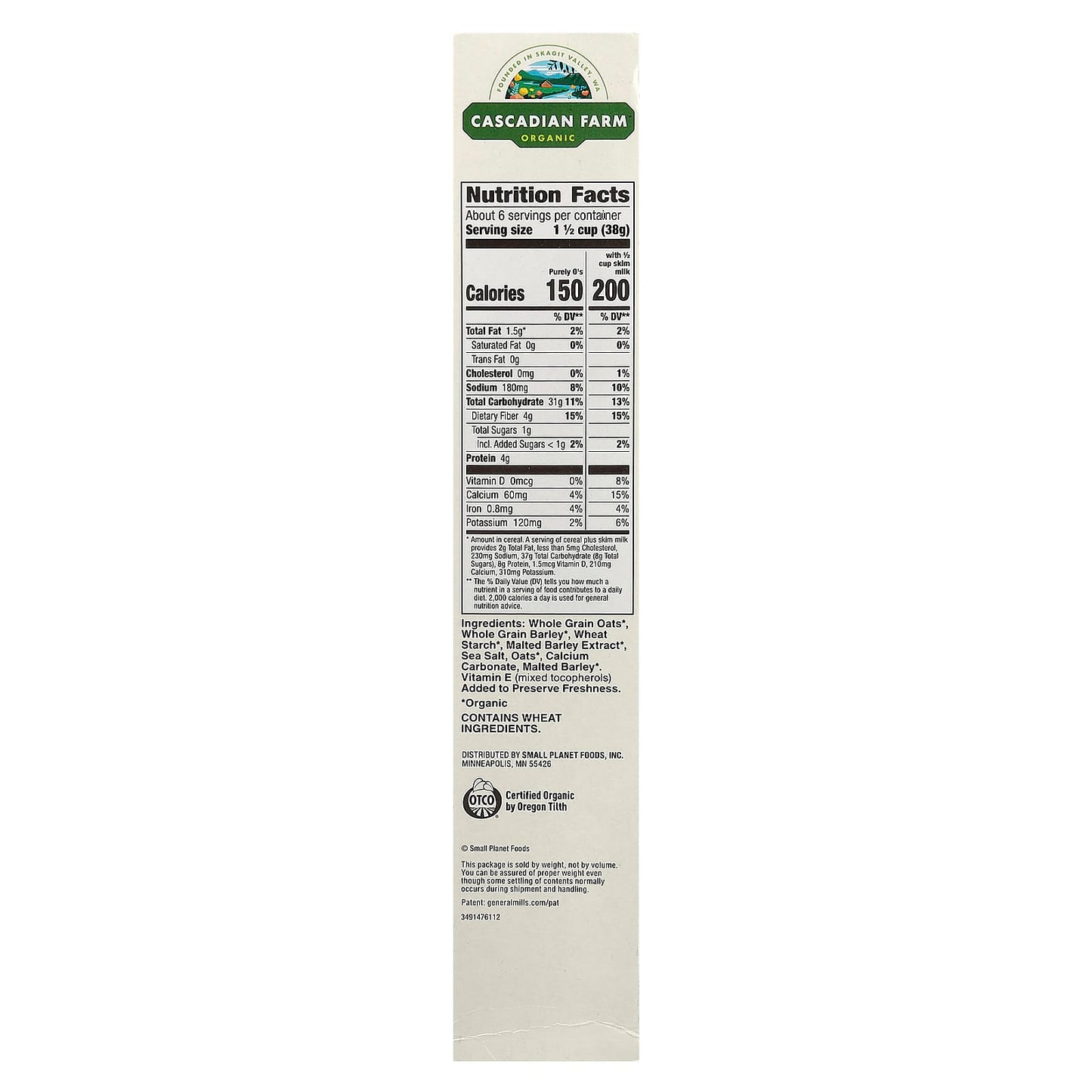 Cascadian Farm Organic Purely O's Cereal, 8.6 oz, USDA Organic, Vegan - Image 2