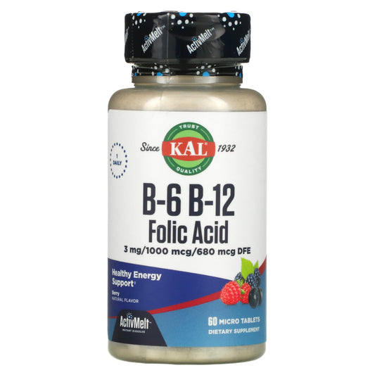 Boost Energy & Vitality with KAL B-6 B-12 Folic Acid Berry Tablets - Image 1