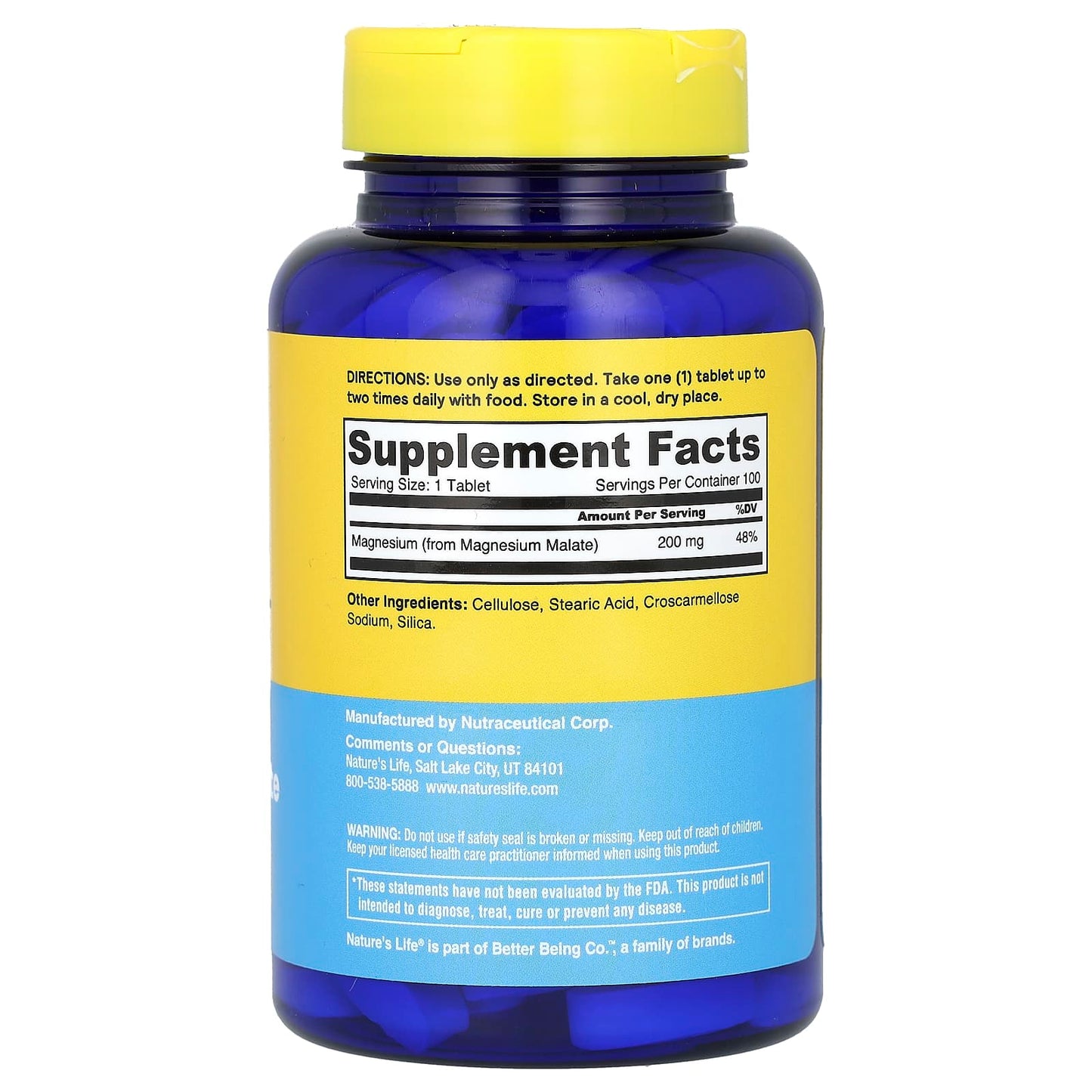 Nature's Life, Renewing Magnesium Malate, 200 mg, 100 Tablets - Image 2