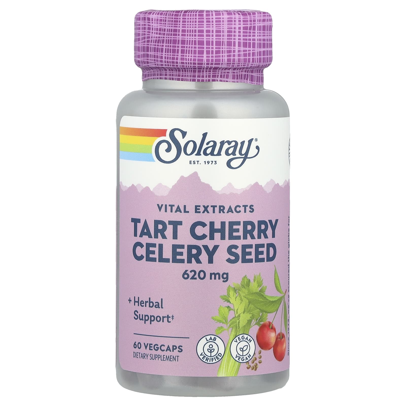 Solaray, Tart Cherry Celery Seed, 60 VegCaps - Image 1