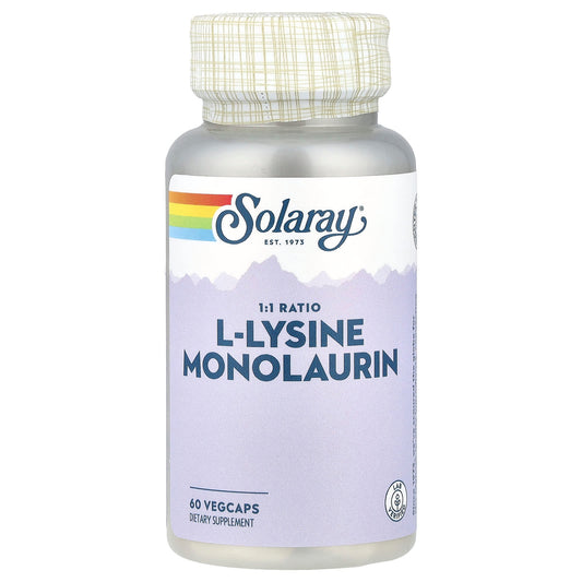Solaray, L-Lysine Monolaurin, 1:1 Ratio, 60 VegCaps - Image 1