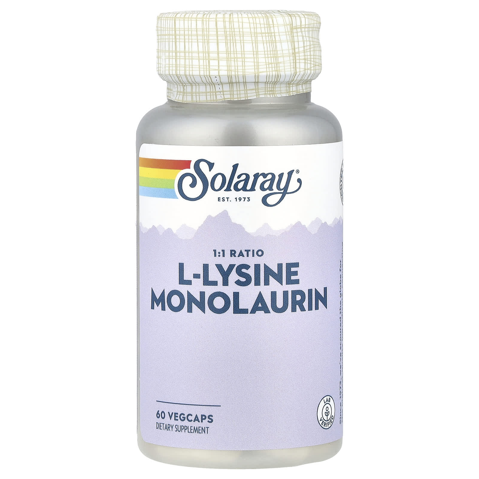 Solaray, L-Lysine Monolaurin, 1:1 Ratio, 60 VegCaps - Image 1