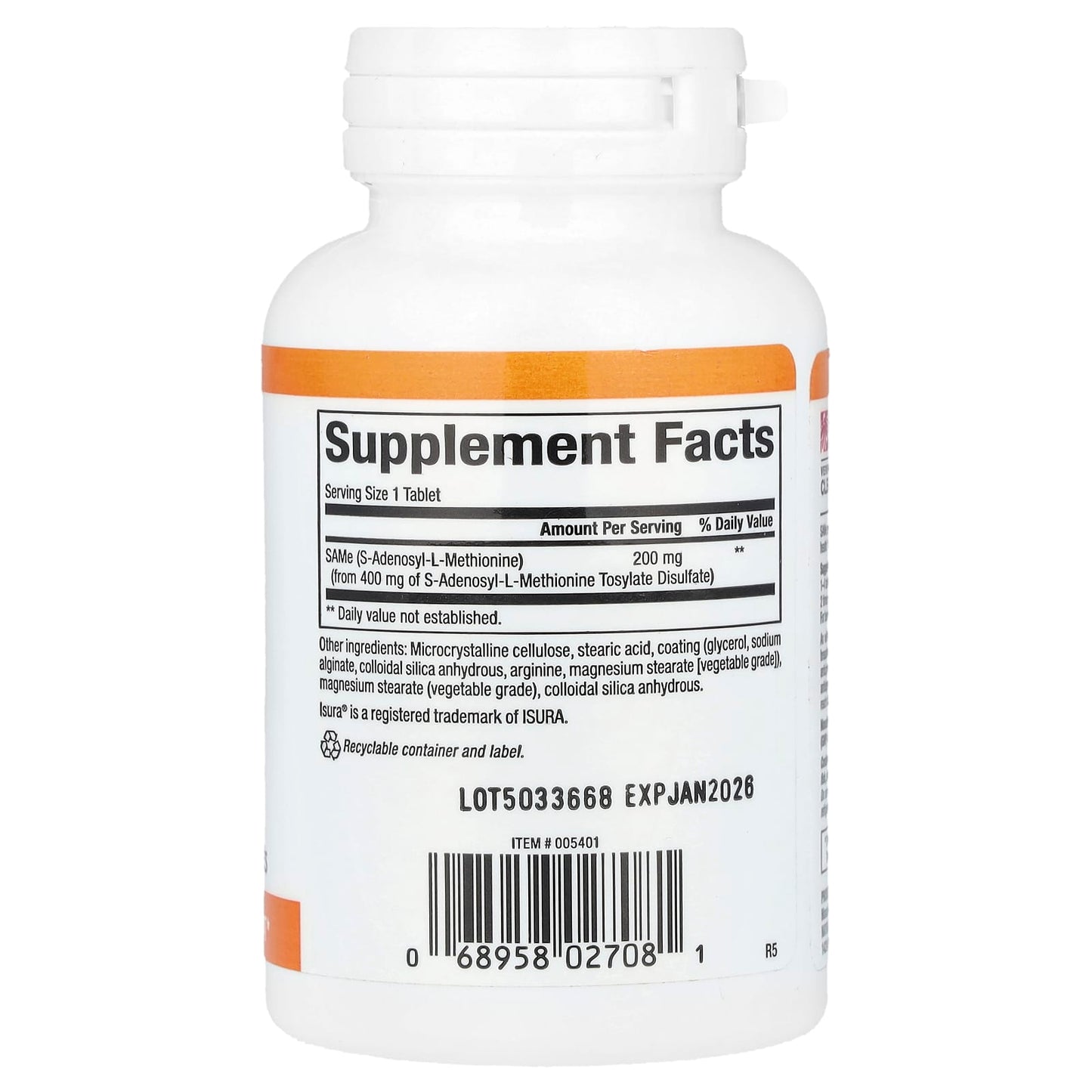 Natural Factors, SAMe , 200 mg, 60 Slow Release Tablets - Image 2