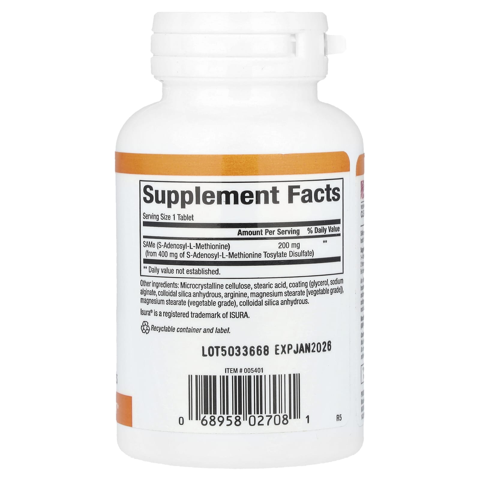 Natural Factors, SAMe , 200 mg, 60 Slow Release Tablets - Image 2