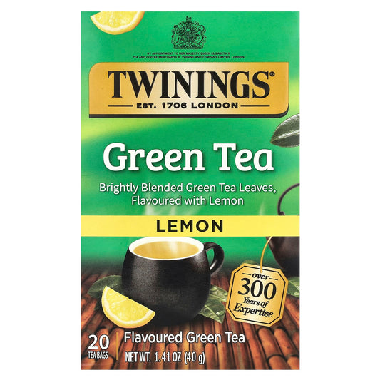 Twinings, Flavored Green Tea, Lemon, 20 Tea Bags, 1.41 oz (40 g) - Image 1