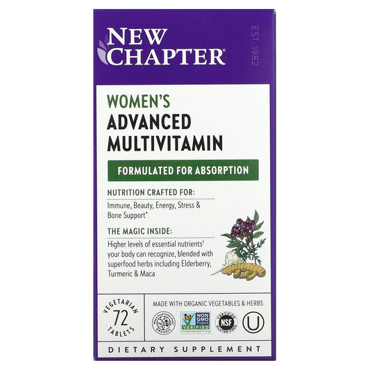 New Chapter, Women's Advanced Multivitamin, 72 Vegetarian Tablets - Image 1