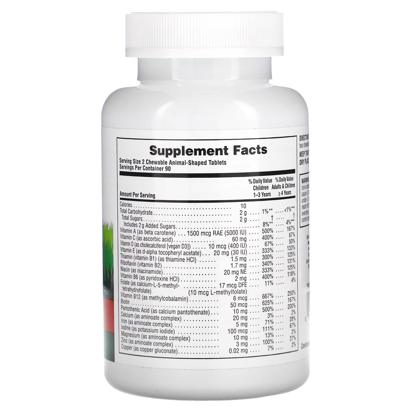 NaturesPlus, Animal Parade, Children's Chewable Multivitamin Supplement, Cherry, 180 Animal-Shaped Tablets - Image 2