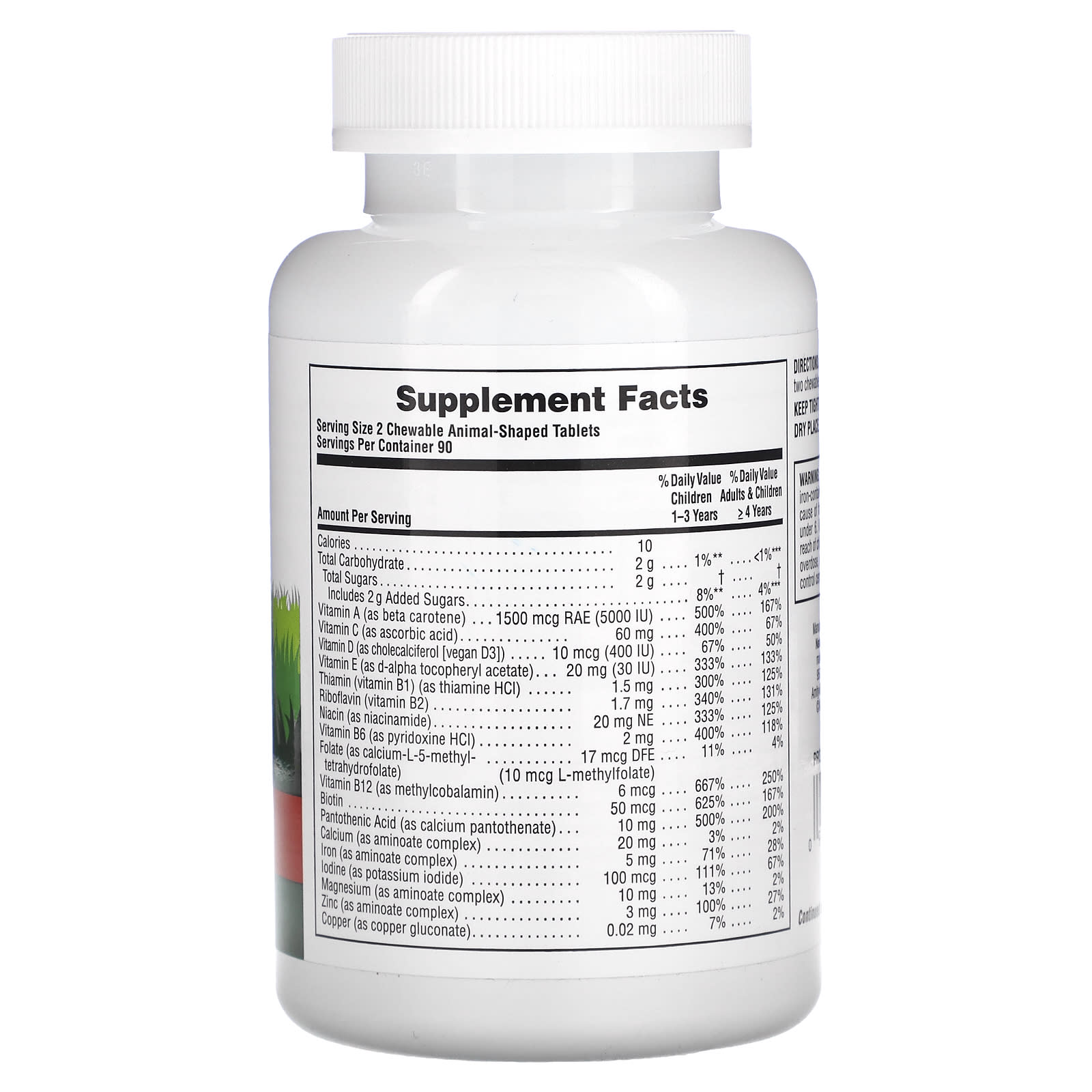NaturesPlus, Animal Parade, Children's Chewable Multivitamin Supplement, Cherry, 180 Animal-Shaped Tablets - Image 2