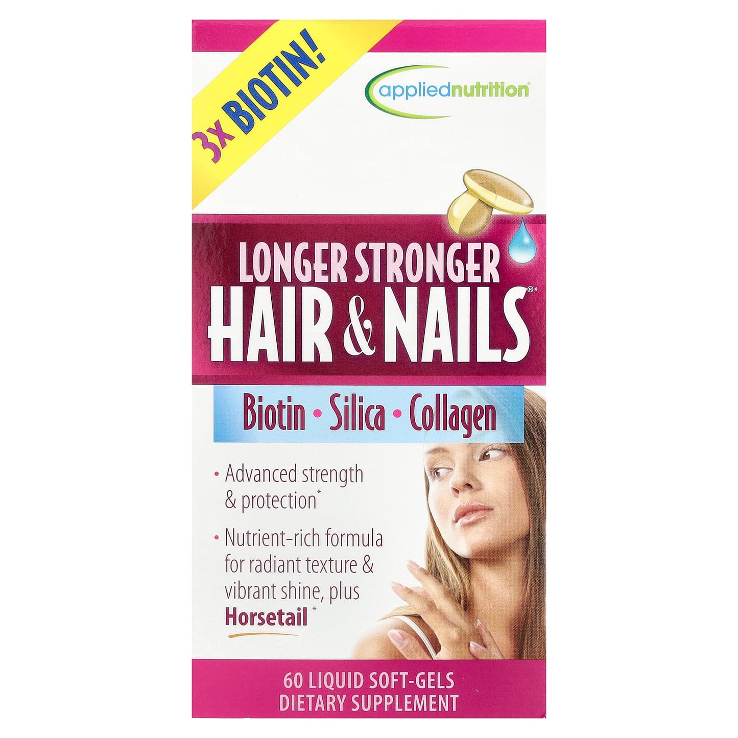 Biotin, Silica, & Collagen Complex for Stronger Hair & Nails - 60 Soft-Gels - Image 1