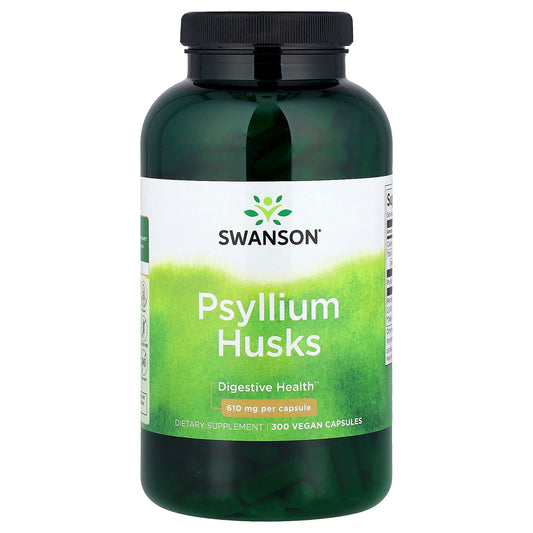 Swanson, Psyllium Husks, 610 mg, 300 Vegan Capsules - Image 1