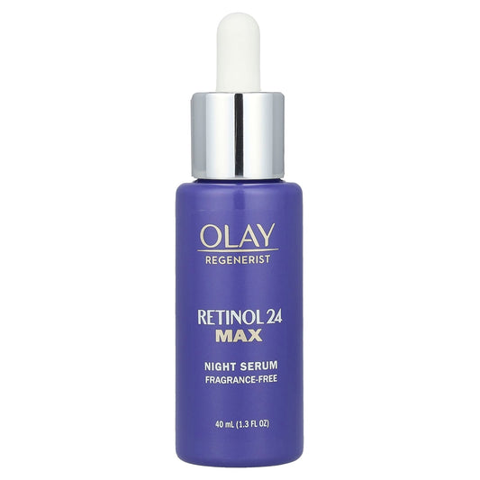 Olay, Regenerist, Retinol 24, Night Serum, Fragrance-Free, 1.3 fl oz (40 ml) - Image 1