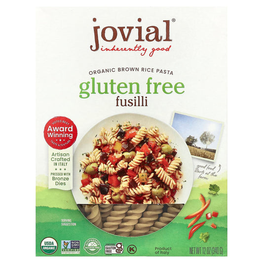 Brown Rice Pasta - Jovial's Organic Fusilli, Gluten-Free & Non GMO - Image 1