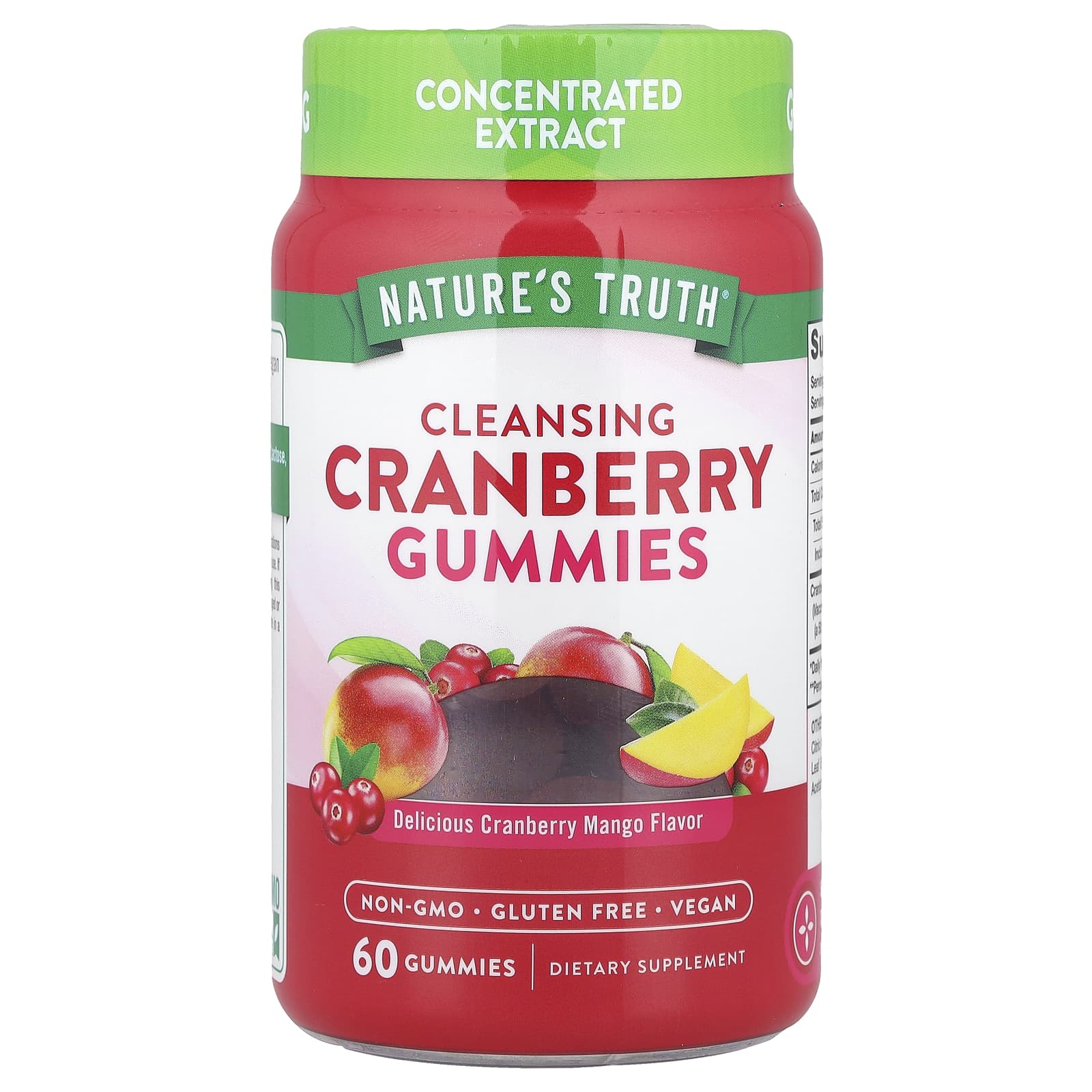 Nature's Truth, Cleansing Cranberry Gummies, Delicious Cranberry Mango, 60 Gummies - Image 1