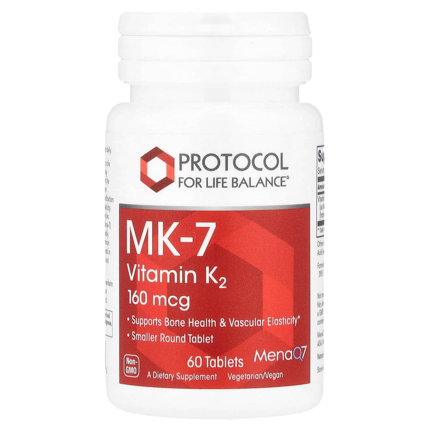 Protocol for Life Balance, MK-7 Vitamin K2, 160 mcg, 60 Tablets - Image 1