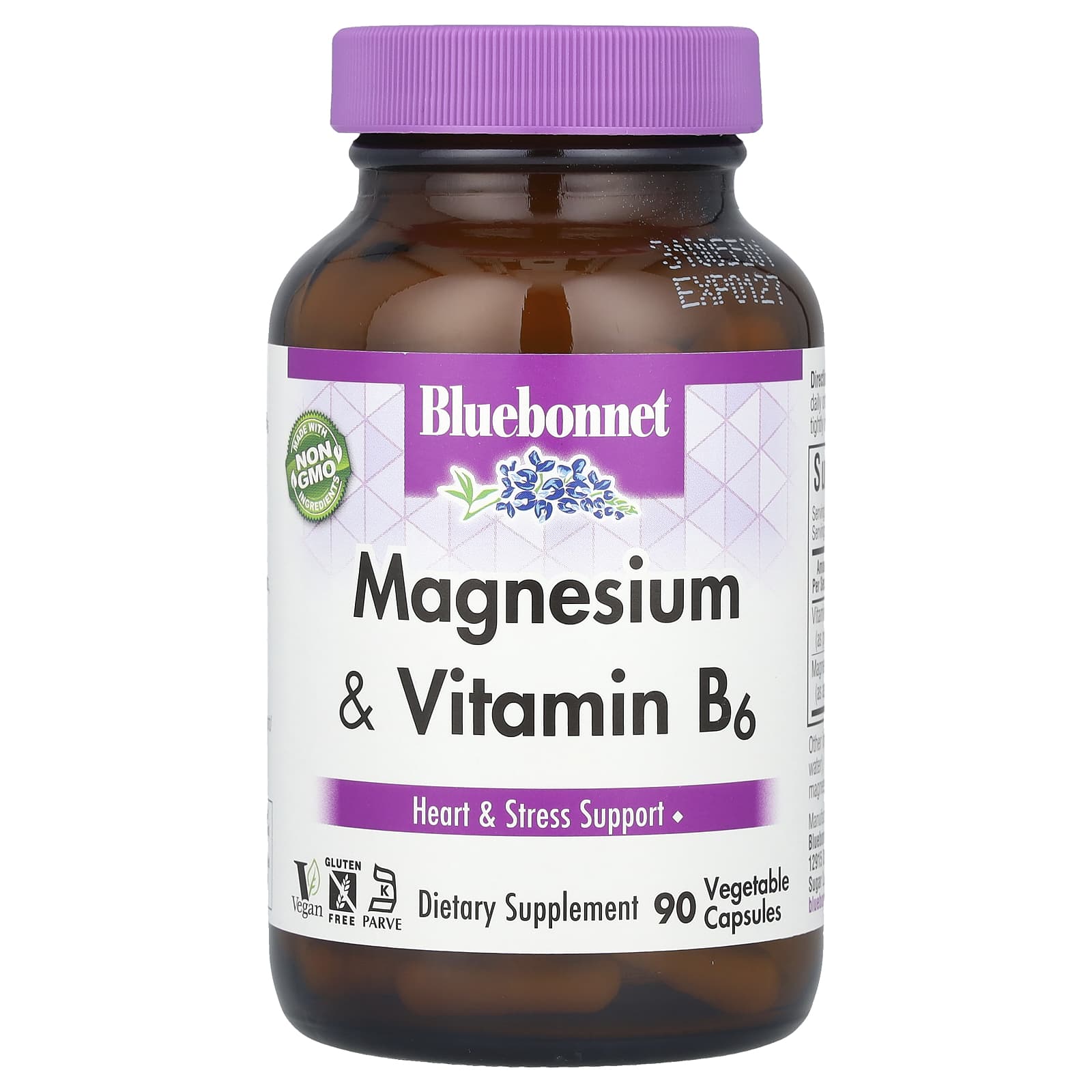 Bluebonnet Nutrition Magnesium & Vitamin B6 Capsules for Heart Health - Image 1