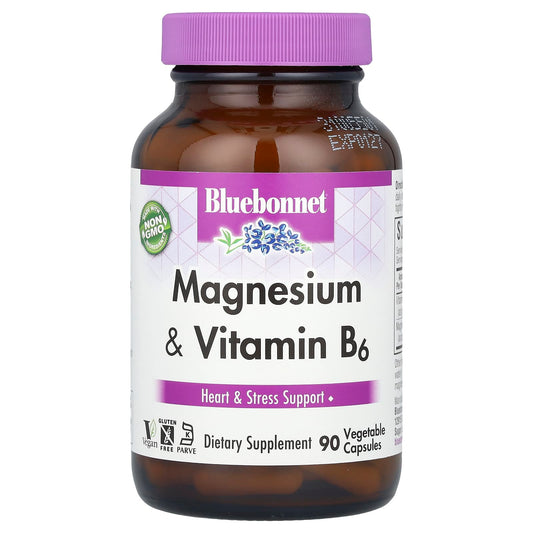 Bluebonnet Nutrition Magnesium & Vitamin B6 Capsules for Heart Health - Image 1