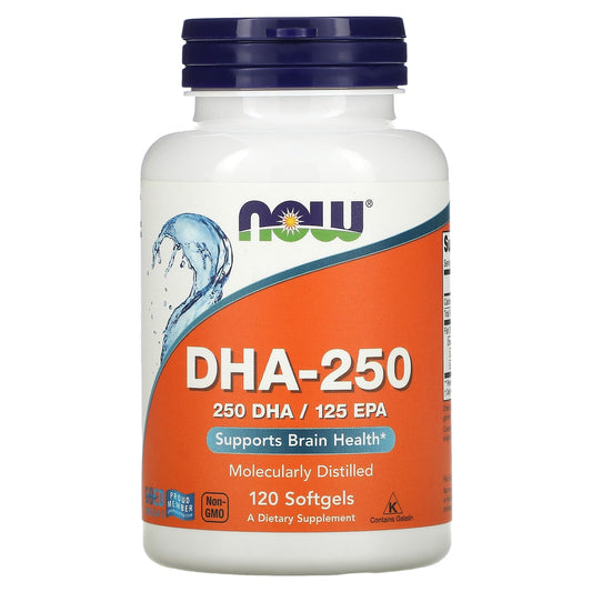 NOW Foods, DHA-250, 120 Softgels - Image 1