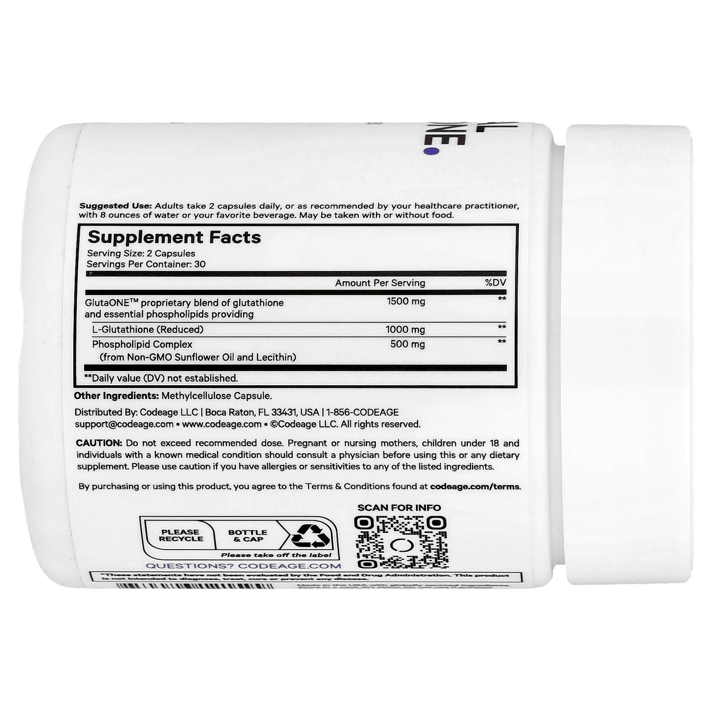 Liposomal Glutathione Supplement by CodeAge - 1000mg Reduced L-Glutathione - Image 2