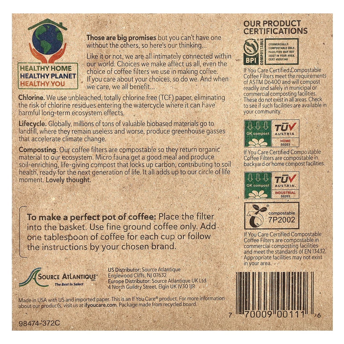 Eco-Friendly Coffee Filters, Compostable & Chlorine-Free - If You Care - Image 2