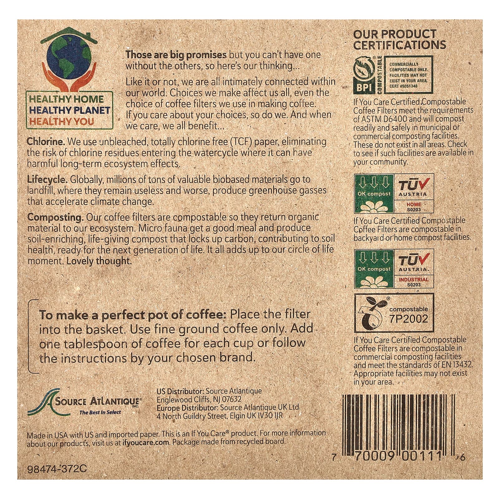 Eco-Friendly Coffee Filters, Compostable & Chlorine-Free - If You Care - Image 2