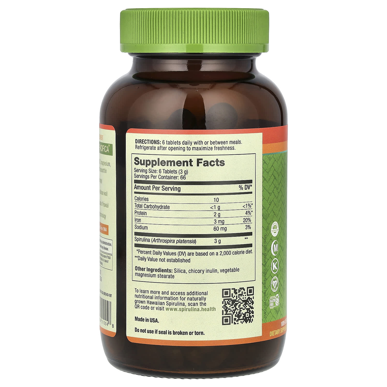 Nutrex Hawaii, Pure Hawaiian Spirulina®, 500 mg, 400 Tablets - Image 2