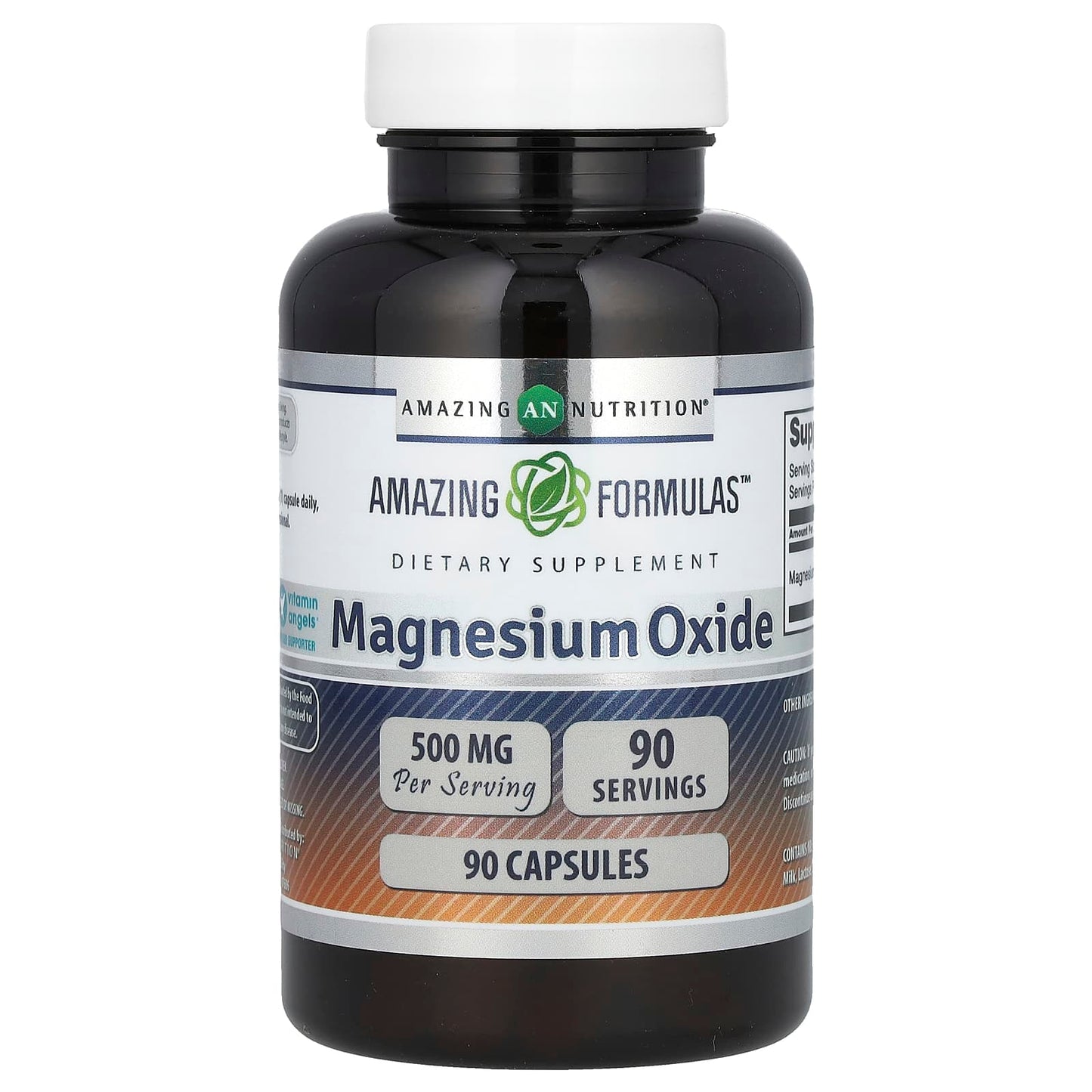Magnesium Oxide Supplement - 500mg, 90 Capsules, Healthy Living - Image 1