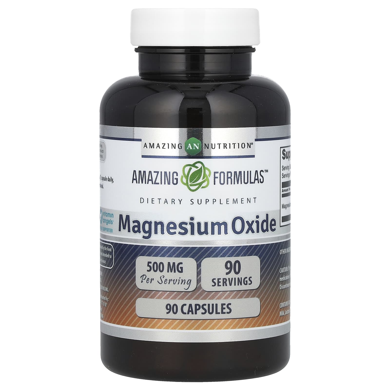 Magnesium Oxide Supplement - 500mg, 90 Capsules, Healthy Living - Image 1