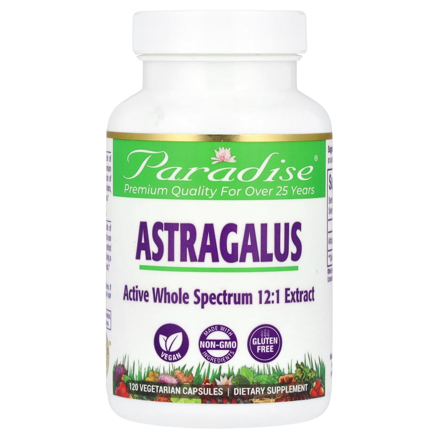 Paradise Herbs, Astragalus, 120 Vegetarian Capsules (250 mg per Capsule) - Image 1