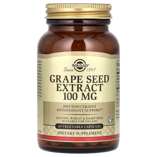 Solgar, Grape Seed Extract, 100 mg, 60 Vegetable Capsules