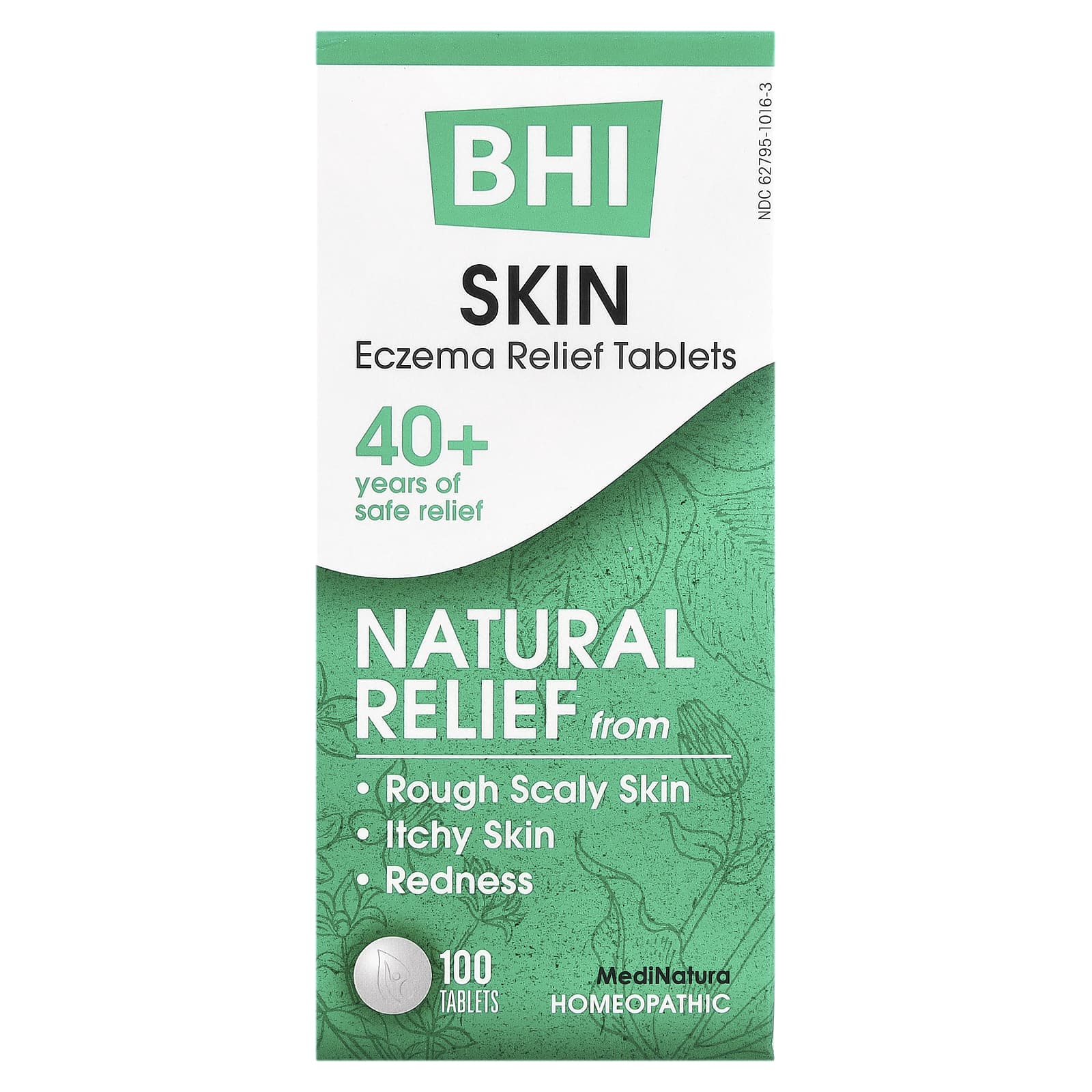 MediNatura, BHI, Skin Eczema Relief Tablets, 100 Tablets - Image 1