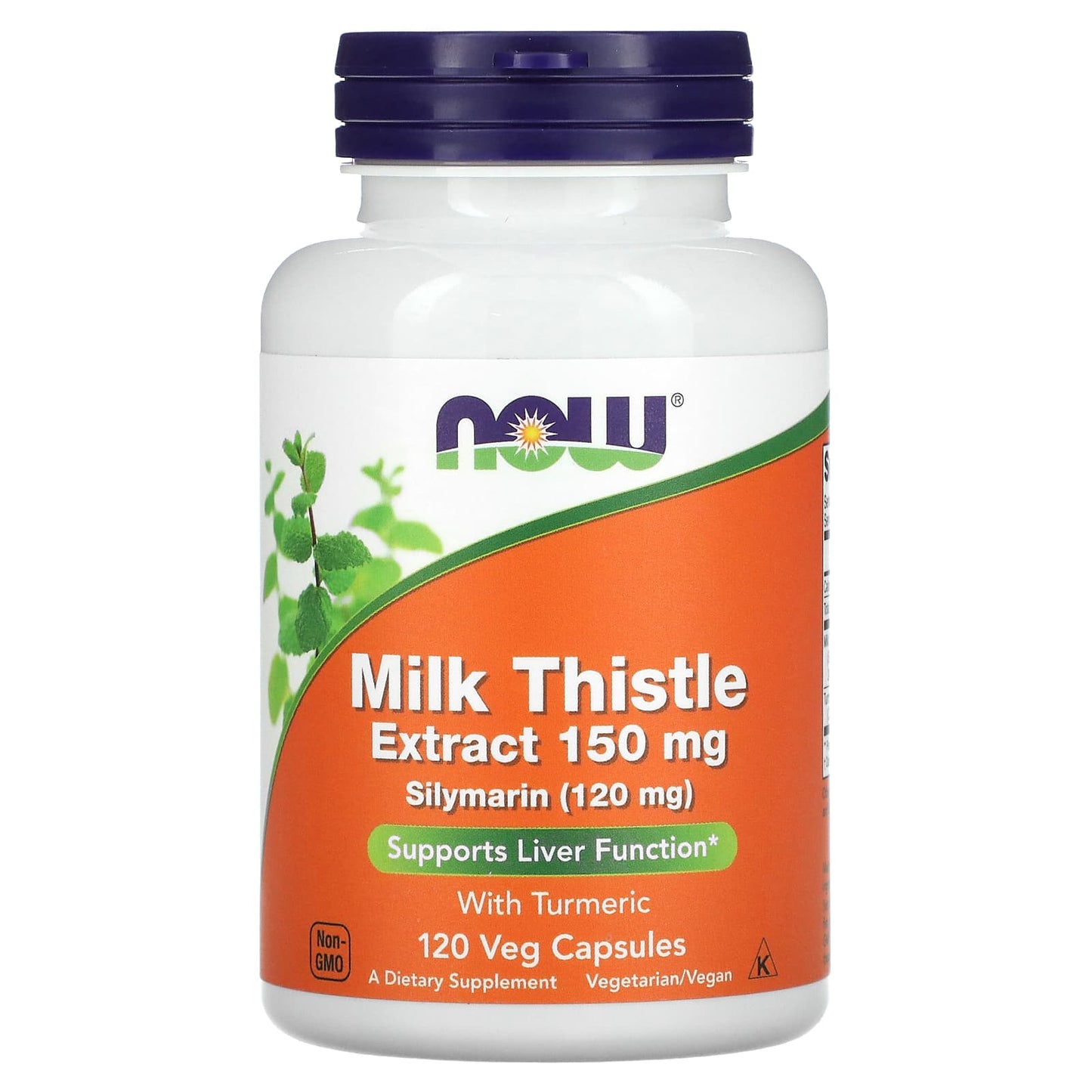 NOW Foods, Milk Thistle Extract with Turmeric, 150 mg, 120 Veg Capsules - Image 1