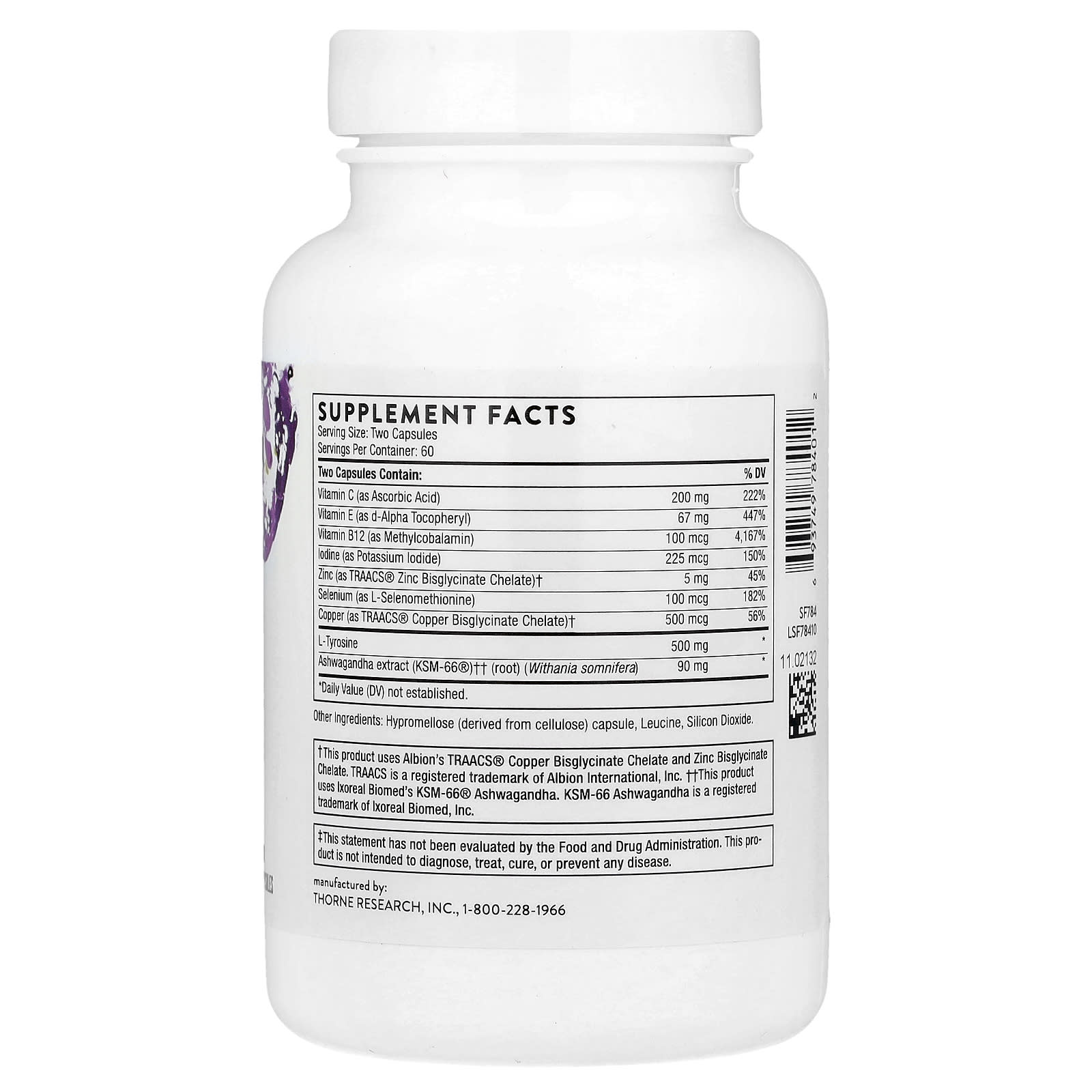 Thorne, Thyrocsin™, Thyroid Cofactors, 120 Capsules - Image 2
