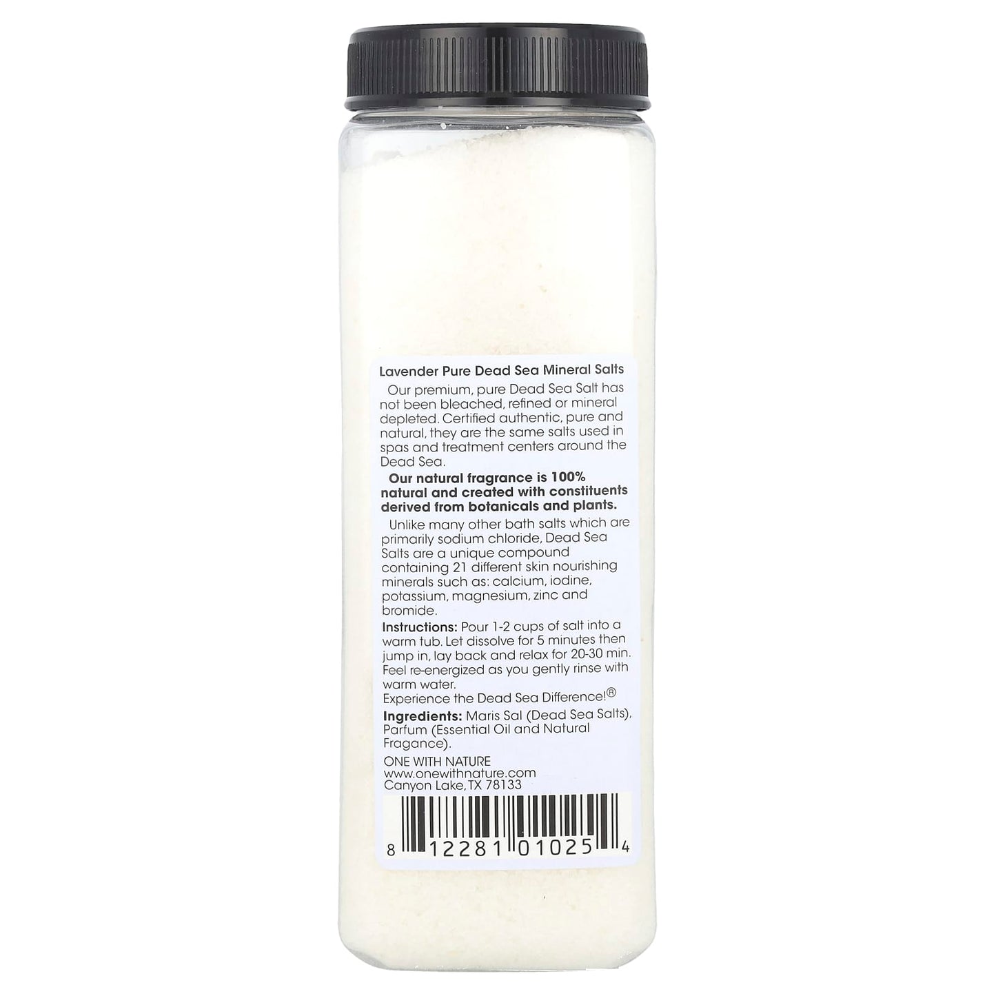 One with Nature, Dead Sea Spa, Mineral Salts, Relaxing, Lavender, 32 oz (907 g) - Image 2