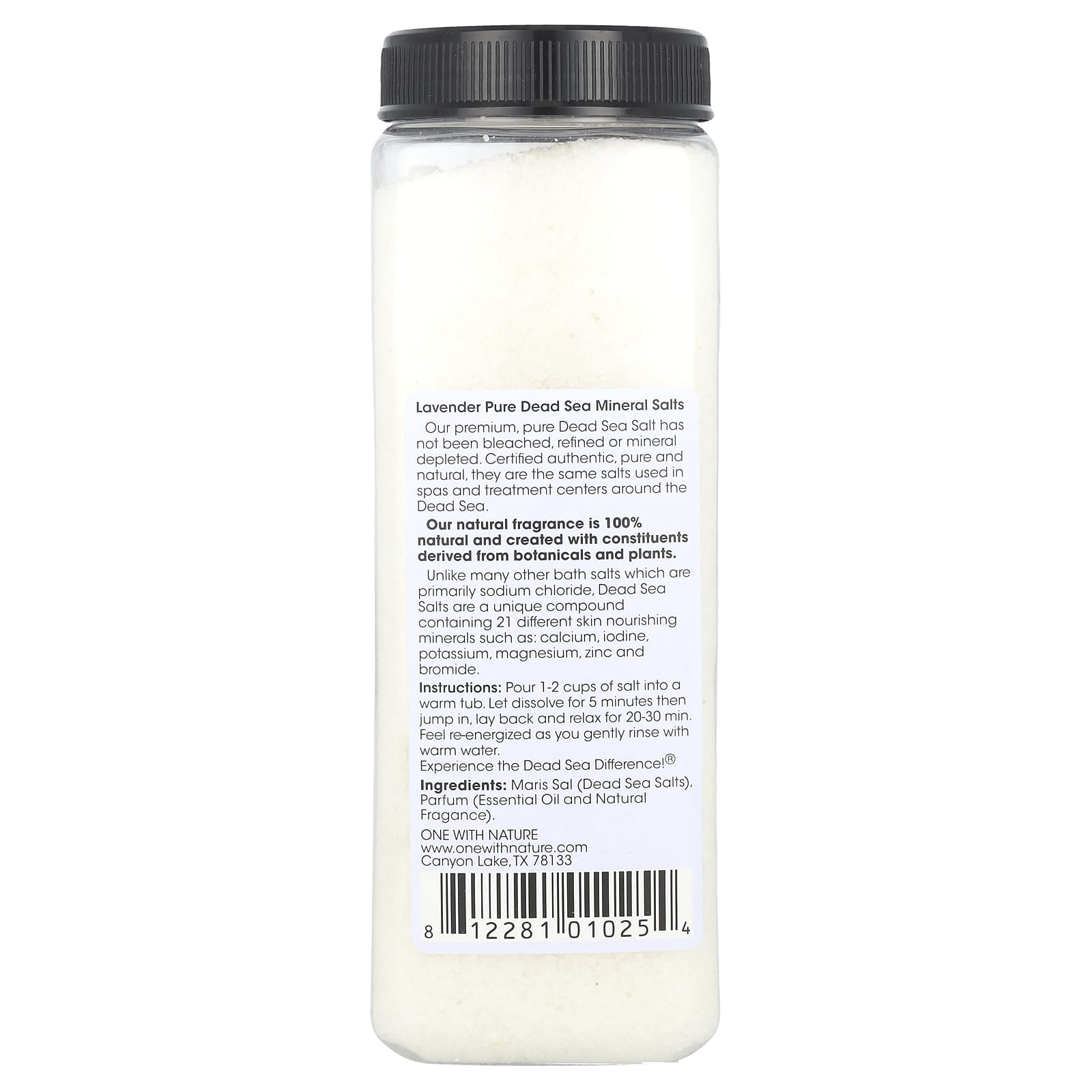 One with Nature, Dead Sea Spa, Mineral Salts, Relaxing, Lavender, 32 oz (907 g) - Image 2
