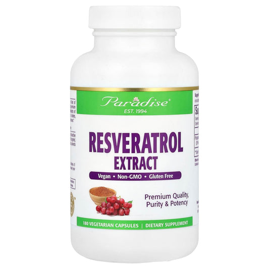 Paradise Herbs, Resveratrol Extract, 180 Vegetarian Capsules (100 mg per Capsule) - Image 1