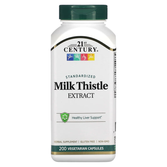 Milk Thistle Extract for Healthy Liver Support, 200 Veg Capsules - Image 1