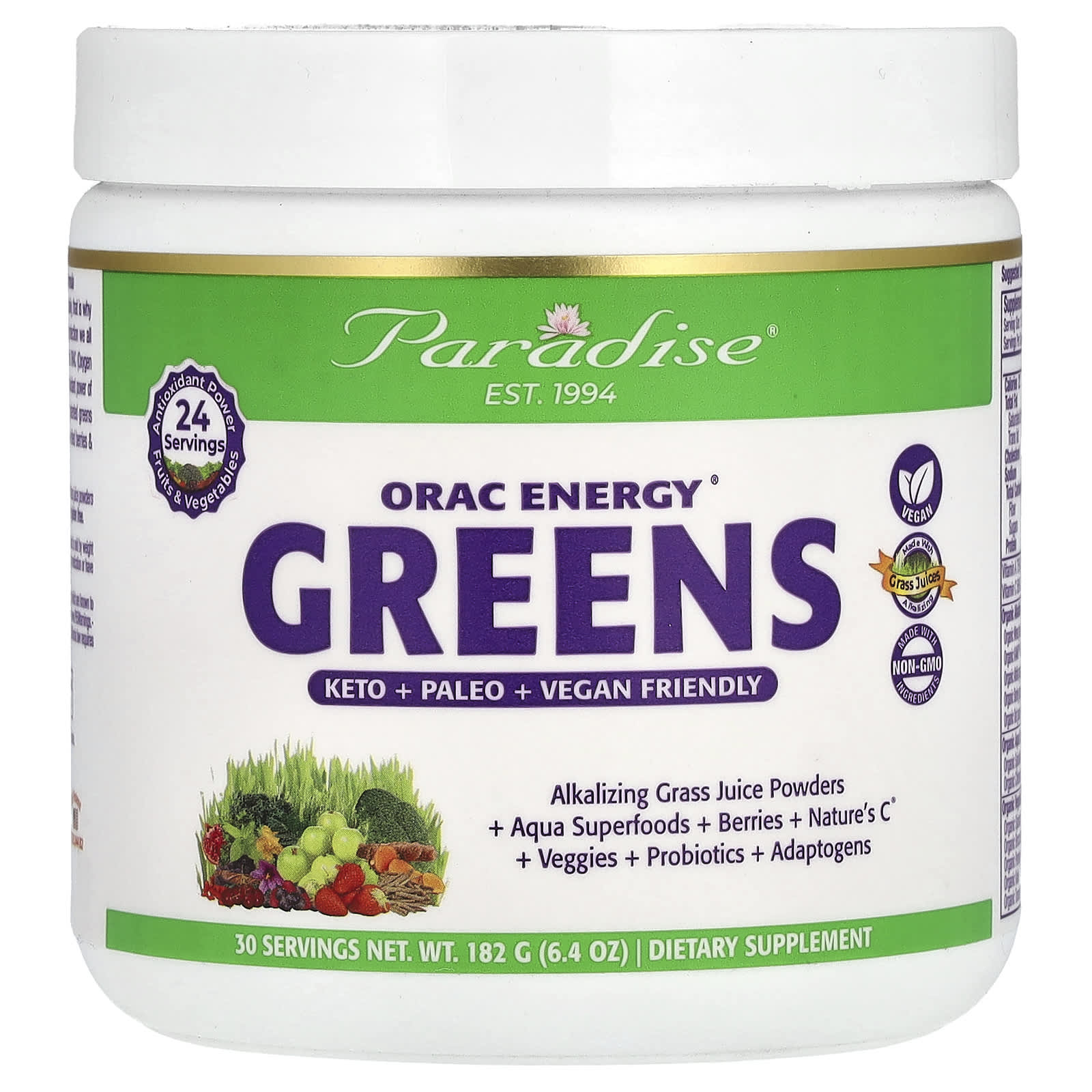 Paradise Herbs, ORAC Energy Greens, 6.4 oz (182 g) - Image 1