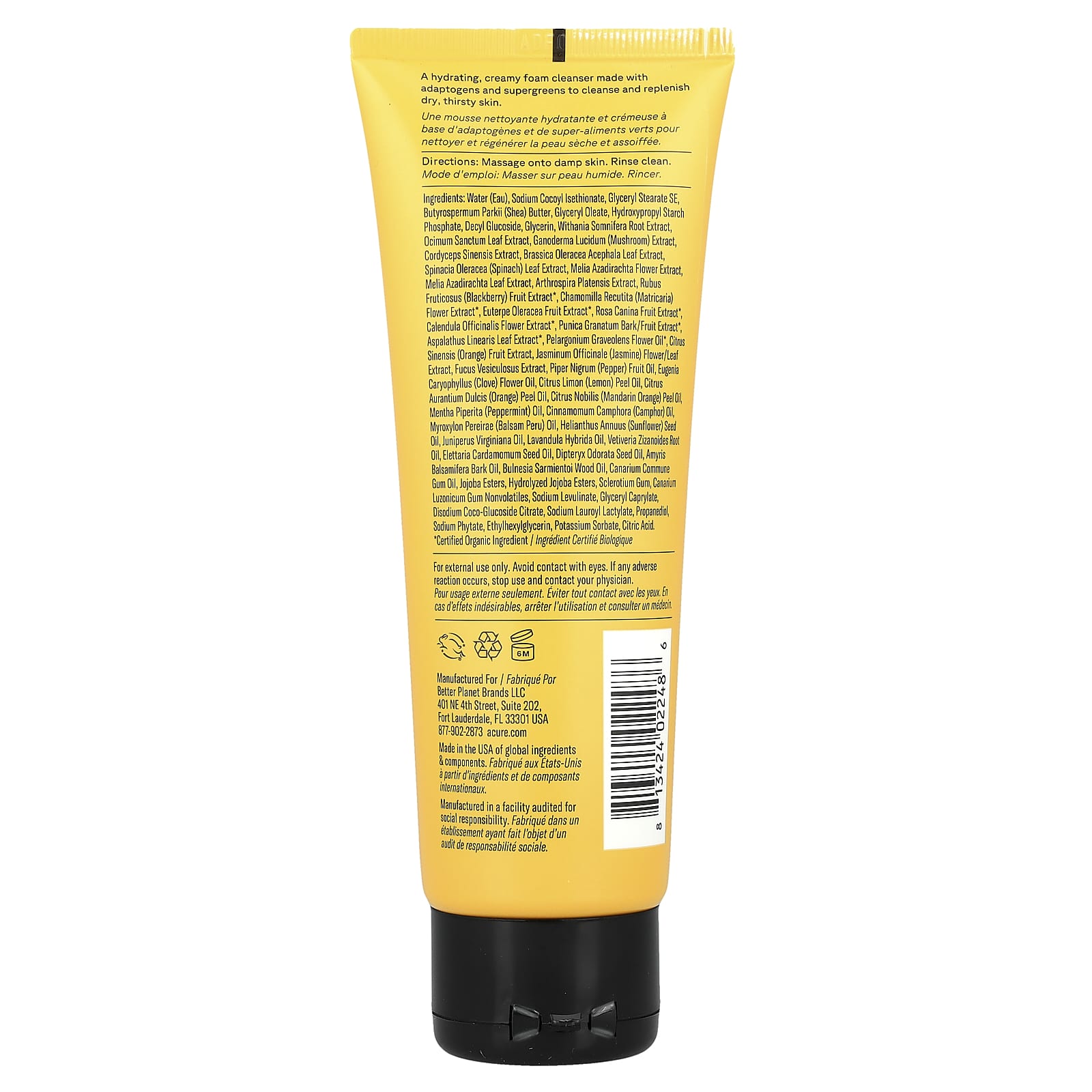Deeply Hydrating Green Juice Cleanser for Dehydrated Skin by Acure - Image 2