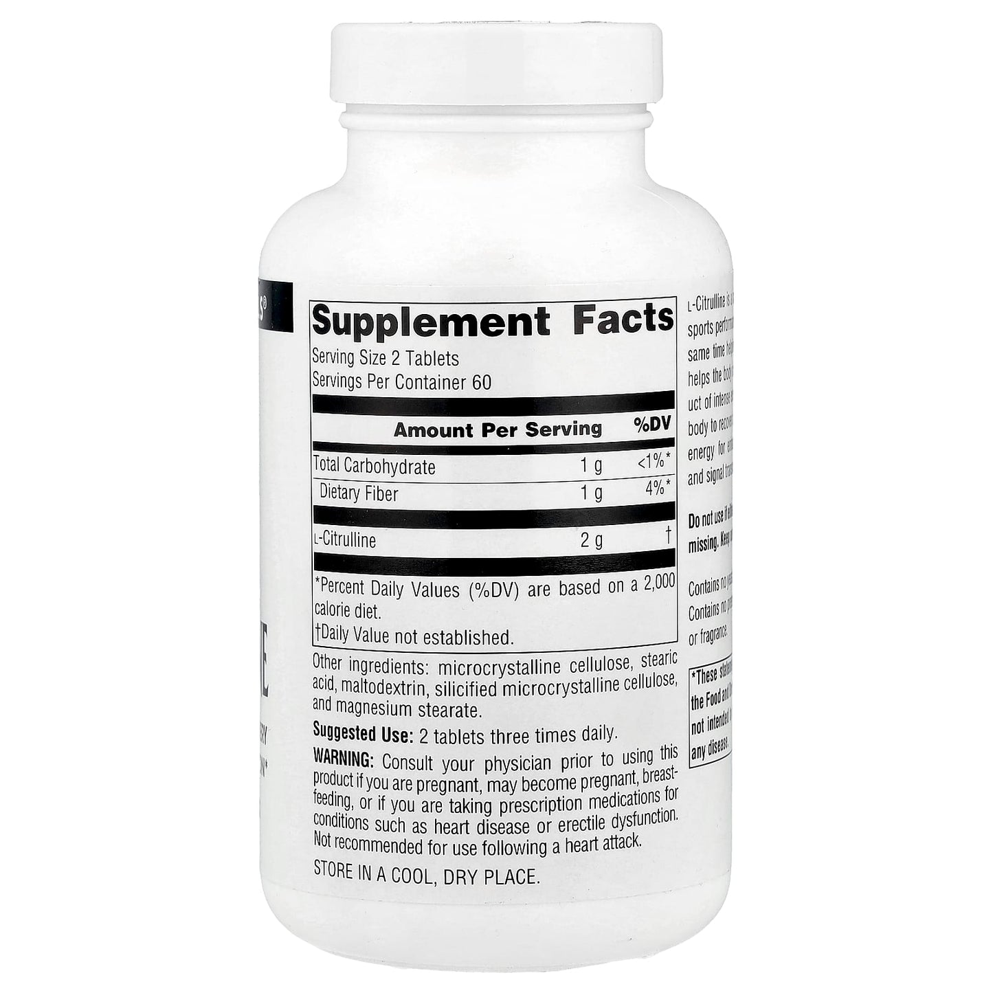 Source Naturals, L-Citrulline, 1,000 mg, 120 Tablets - Image 2