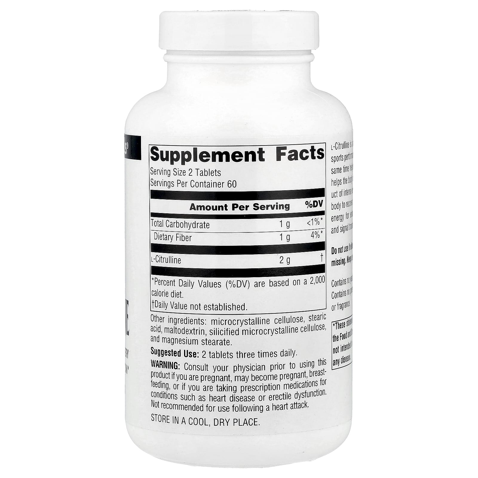 Source Naturals, L-Citrulline, 1,000 mg, 120 Tablets - Image 2