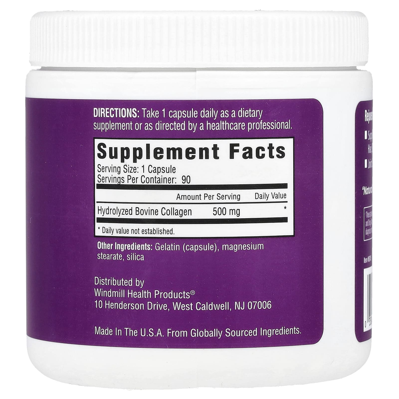 Rejuvicare, Super Collagen, 500 mg, 90 Capsules - Image 2
