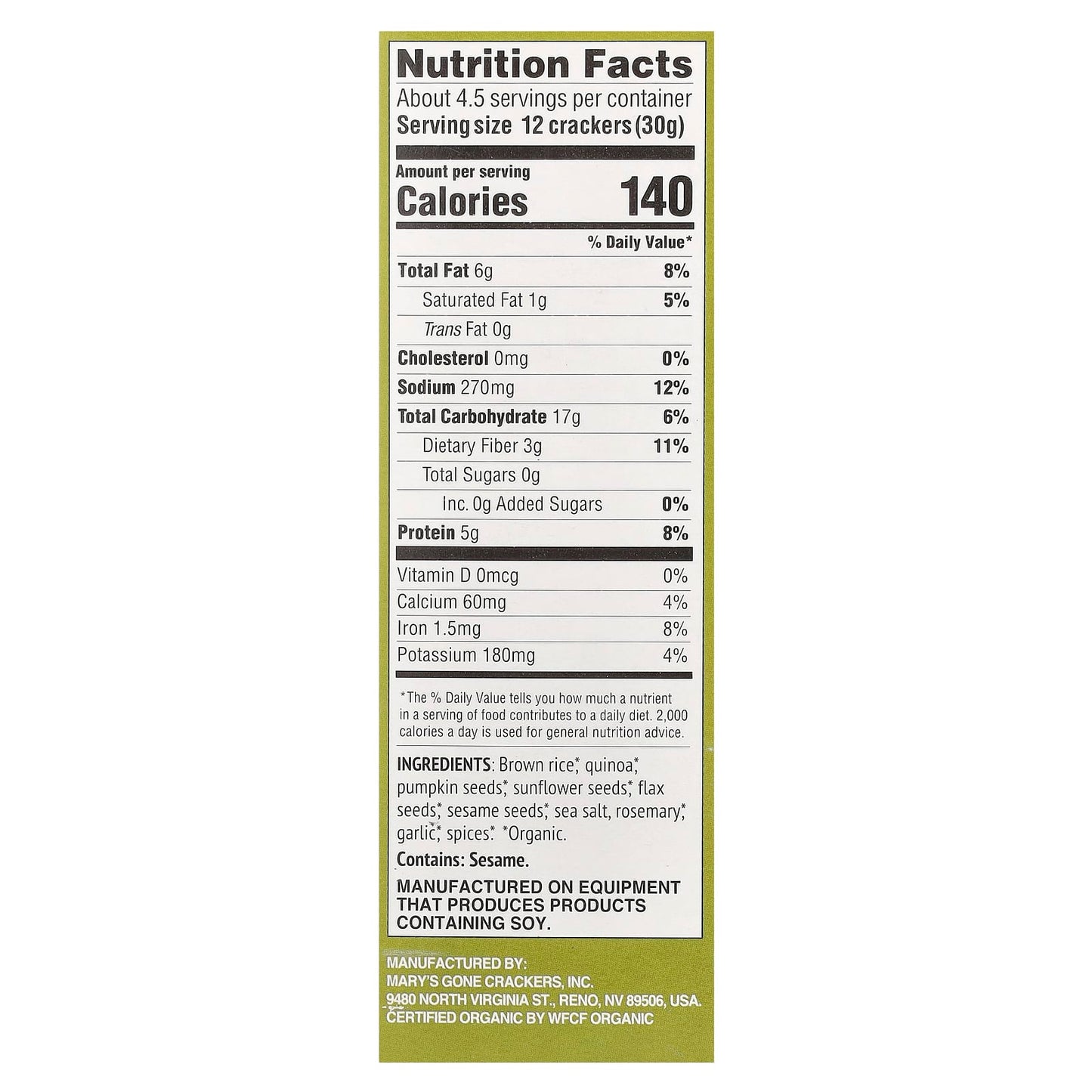 Mary's Gone Crackers, Organic Super Seed Crackers, Rosemary, 5 oz (142 g) - Image 2