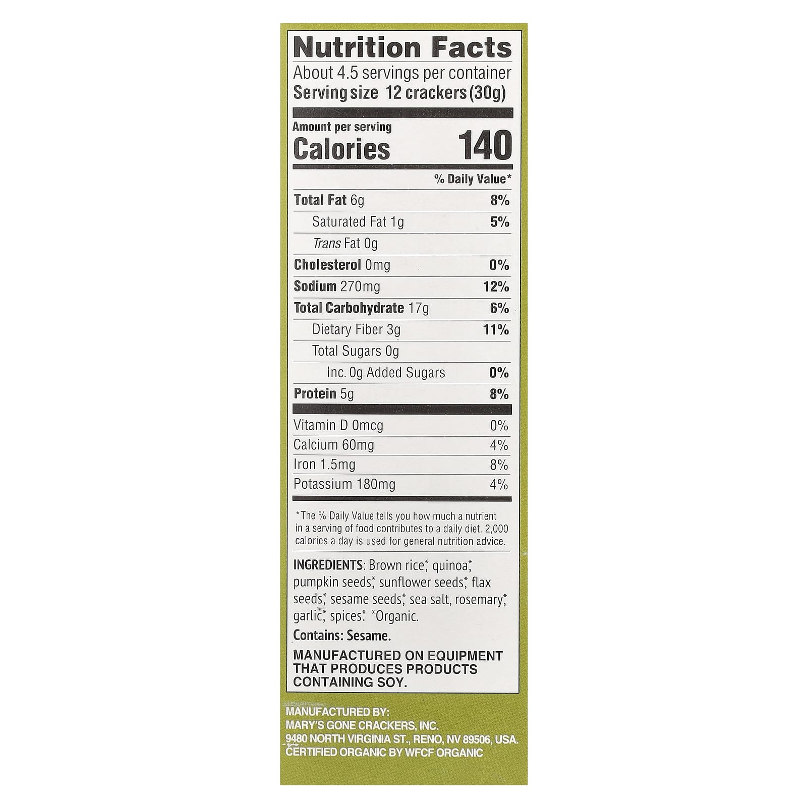 Mary's Gone Crackers, Organic Super Seed Crackers, Rosemary, 5 oz (142 g) - Image 2