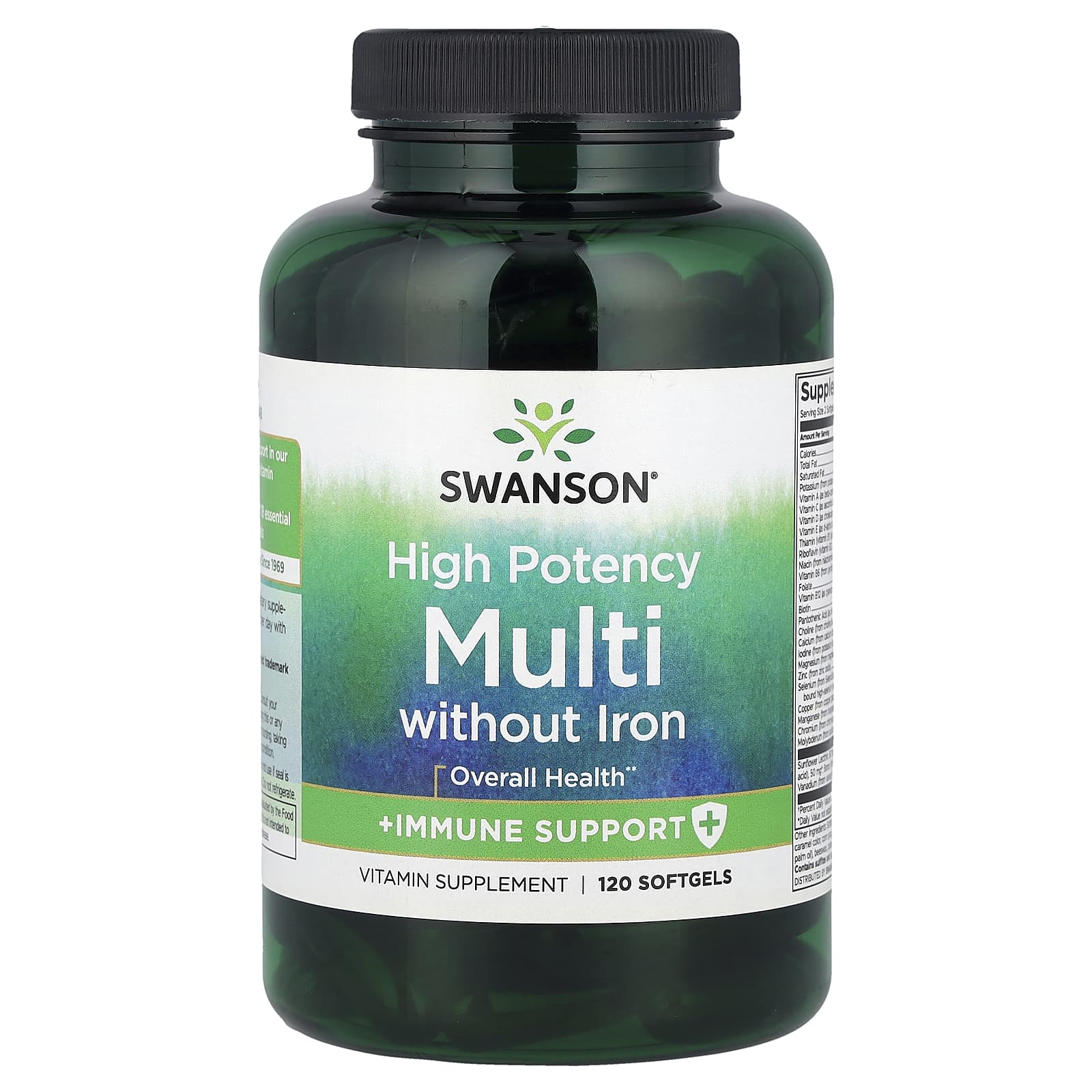 Swanson, Multi without Iron + Immune Support, High Potency, 120 Softgels - Image 1