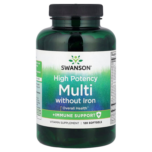 Swanson, Multi without Iron + Immune Support, High Potency, 120 Softgels - Image 1