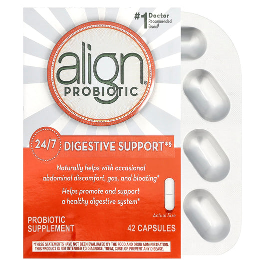 Align Probiotics 24/7 Digestive Support, Gluten Free, 42 Capsules - Image 1