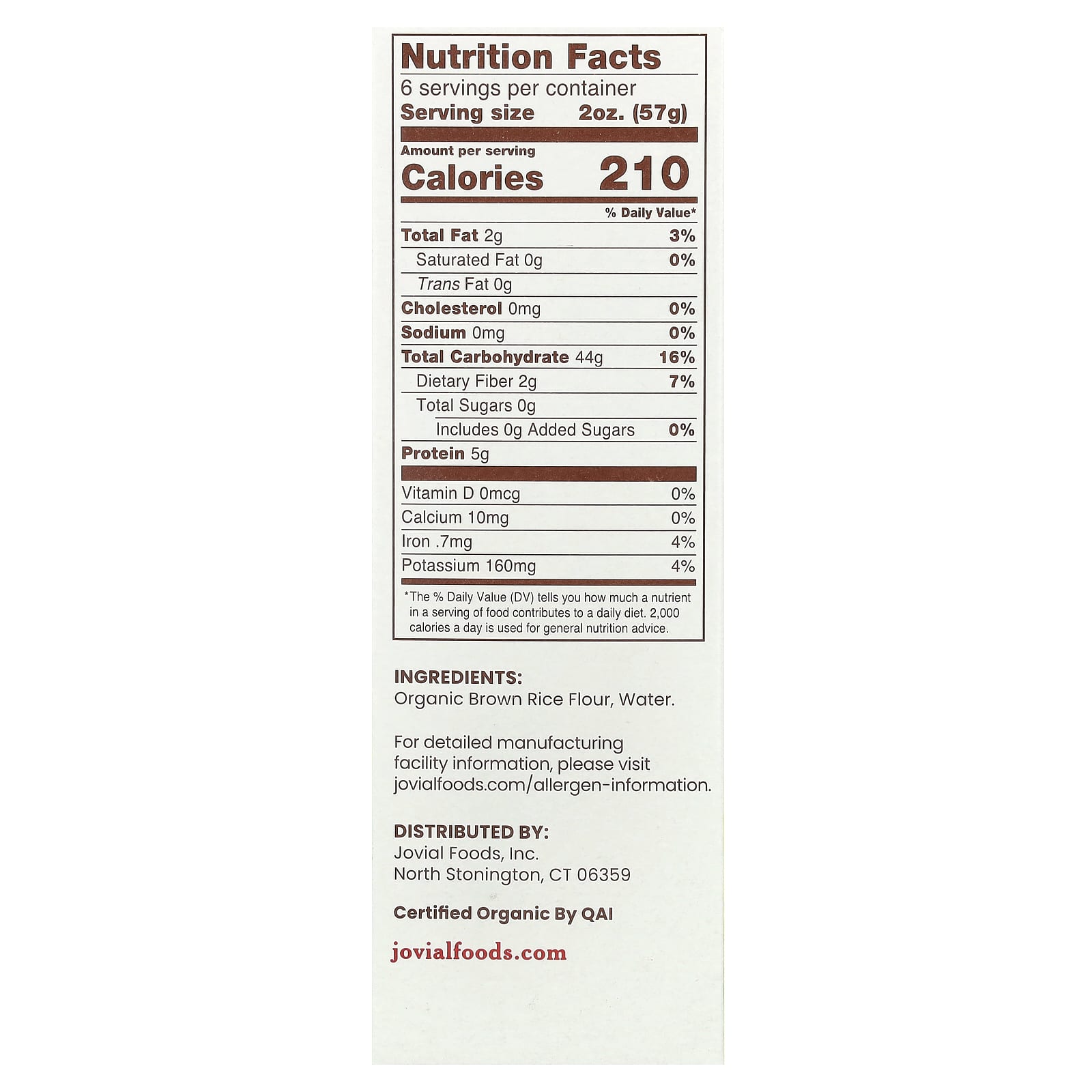 Brown Rice Pasta - Jovial's Organic Fusilli, Gluten-Free & Non GMO - Image 2