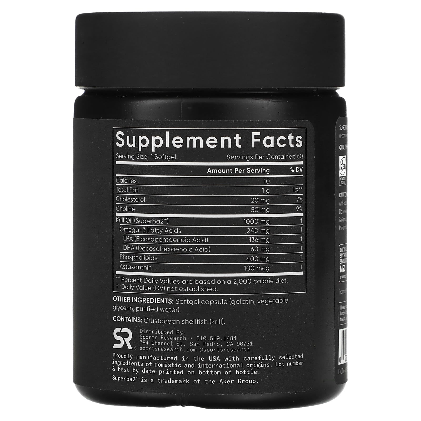 Sports Research, Omega-3 Krill Oil, Double Strength, 1,000 mg, 60 Softgels - Image 2