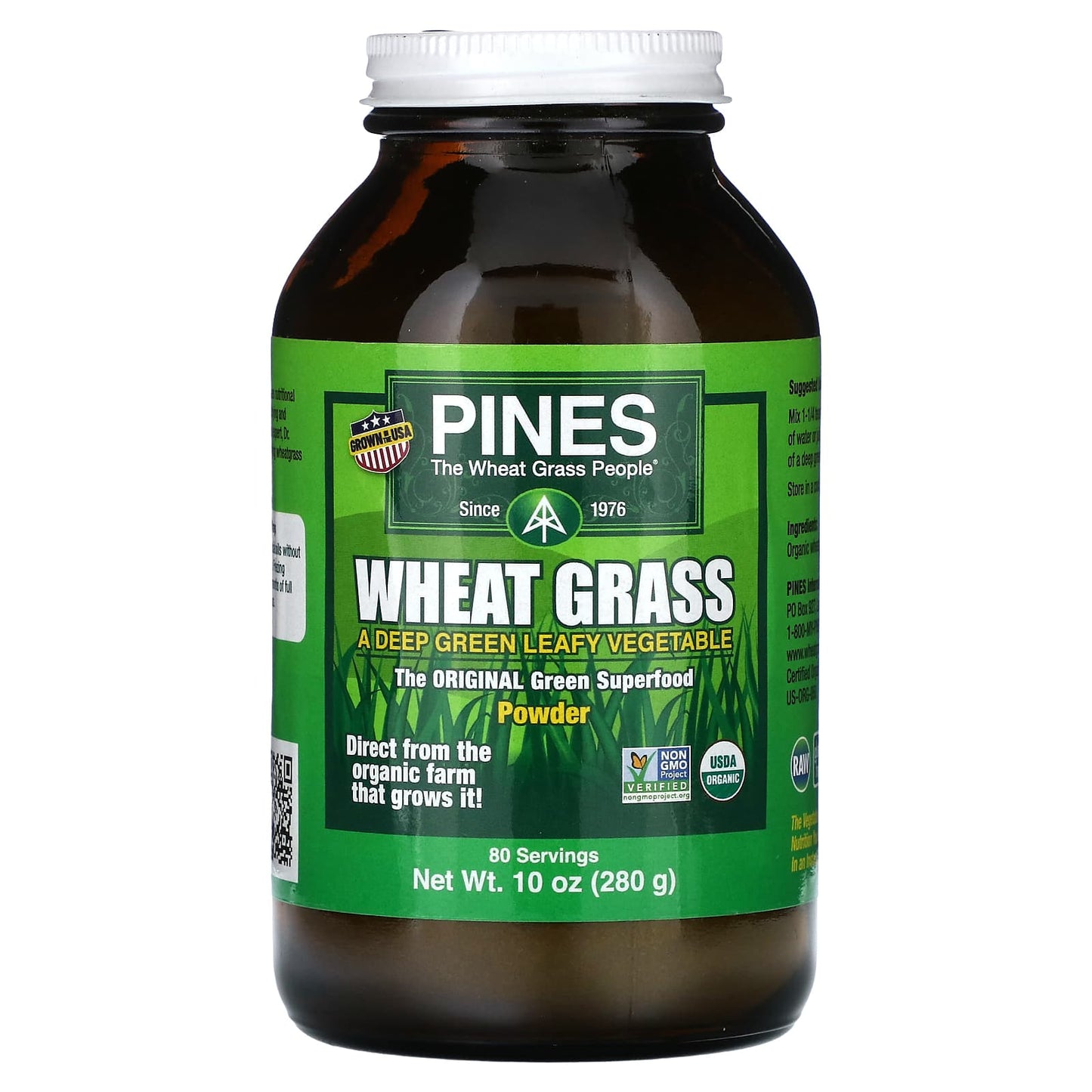 Pines International, Wheat Grass Powder, 10 oz (280 g) - Image 1